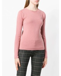 rosa Pullover mit einem Rundhalsausschnitt von Roberto Collina