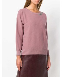 rosa Pullover mit einem Rundhalsausschnitt von Fabiana Filippi