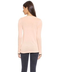 rosa Pullover mit einem Rundhalsausschnitt von Enza Costa