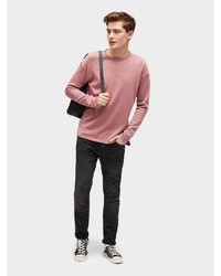 rosa Pullover mit einem Rundhalsausschnitt von Tom Tailor Denim