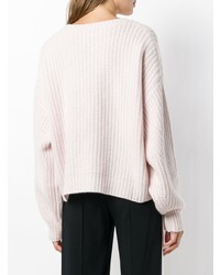 rosa Pullover mit einem Rundhalsausschnitt von Le Kasha