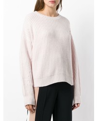 rosa Pullover mit einem Rundhalsausschnitt von Le Kasha