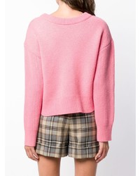 rosa Pullover mit einem V-Ausschnitt von Cédric Charlier