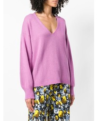 rosa Pullover mit einem V-Ausschnitt von Blugirl