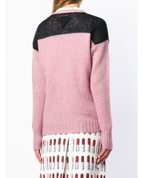 rosa Pullover mit einem V-Ausschnitt von Prada