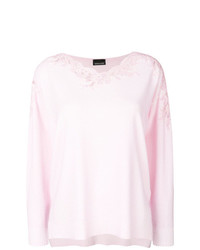 rosa Pullover mit einem V-Ausschnitt von Ermanno Ermanno