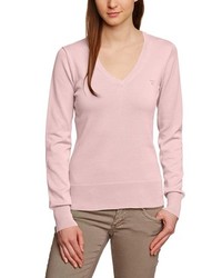 rosa Pullover mit einem V-Ausschnitt von GANT