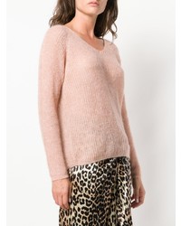 rosa Pullover mit einem V-Ausschnitt von Max Mara