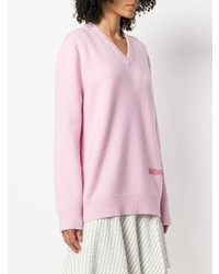 rosa Pullover mit einem V-Ausschnitt von Calvin Klein 205W39nyc