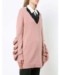 rosa Pullover mit einem V-Ausschnitt von RED Valentino