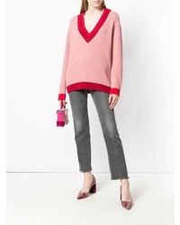 rosa Pullover mit einem V-Ausschnitt von Pinko