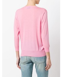 rosa Pullover mit einem V-Ausschnitt von Prada