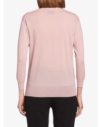 rosa Pullover mit einem V-Ausschnitt von Prada