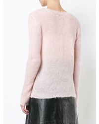 rosa Pullover mit einem V-Ausschnitt von Saint Laurent