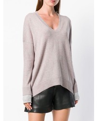 rosa Pullover mit einem V-Ausschnitt von Zadig & Voltaire