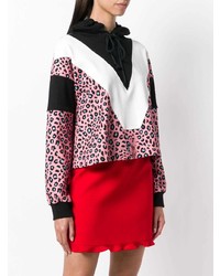 rosa Pullover mit einer Kapuze mit Leopardenmuster von Vivetta