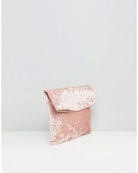 rosa Samt Clutch von Asos