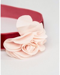 rosa Samt Halskette von Asos