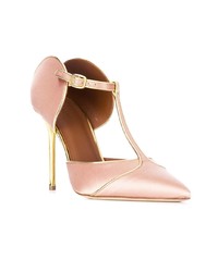 rosa Satin Pumps mit Ausschnitten von Malone Souliers