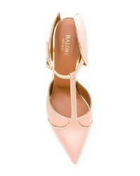 rosa Satin Pumps mit Ausschnitten von Malone Souliers