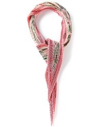 rosa Schal mit Blumenmuster von Hermes