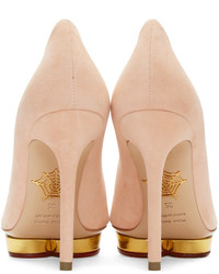 rosa Schuhe aus Wildleder von Charlotte Olympia