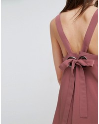 rosa schwingendes Kleid mit Lochstickerei von Asos