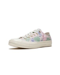 rosa Segeltuch niedrige Sneakers mit Blumenmuster von Converse