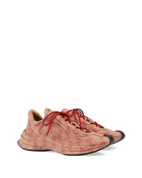 rosa Segeltuch niedrige Sneakers von Gucci