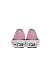 rosa Segeltuch niedrige Sneakers von Converse