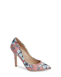 rosa Segeltuch Pumps mit Blumenmuster