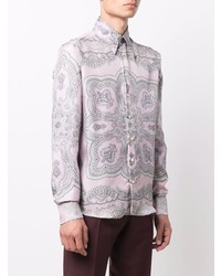 rosa Seidelangarmhemd mit Paisley-Muster von Etro