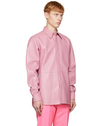 rosa Shirtjacke aus Leder von Dries Van Noten