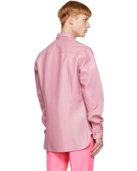 rosa Shirtjacke aus Leder von Dries Van Noten
