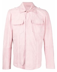 rosa Shirtjacke aus Wildleder