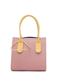 rosa Shopper Tasche aus Leder mit geometrischem Muster