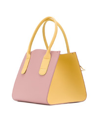 rosa Shopper Tasche aus Leder mit geometrischem Muster von Roksanda