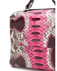 rosa Shopper Tasche aus Leder mit Schlangenmuster von Orciani
