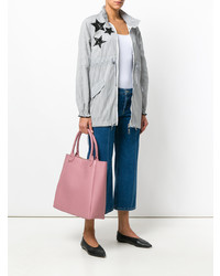 rosa Shopper Tasche aus Leder von Twin-Set