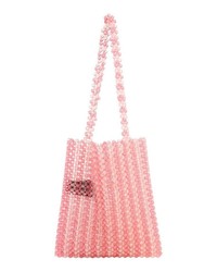 rosa Shopper Tasche aus Leder von Pieces