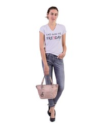 rosa Shopper Tasche aus Leder von SURI FREY