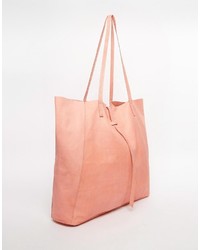 rosa Shopper Tasche aus Leder von Asos