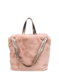 rosa Shopper Tasche aus Pelz