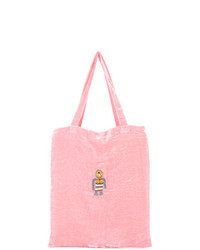 rosa Shopper Tasche aus Samt
