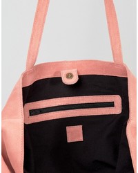 rosa Shopper Tasche aus Wildleder von Asos