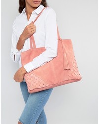 rosa Shopper Tasche aus Wildleder von Asos