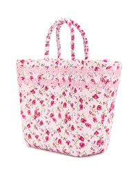 rosa Shopper Tasche mit Blumenmuster von Faliero Sarti