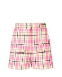 rosa Shorts mit Schottenmuster