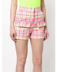 rosa Shorts mit Schottenmuster von MSGM