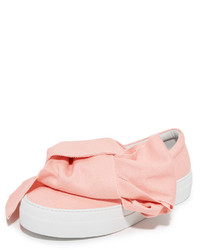 rosa Slip-On Sneakers aus Jeans
